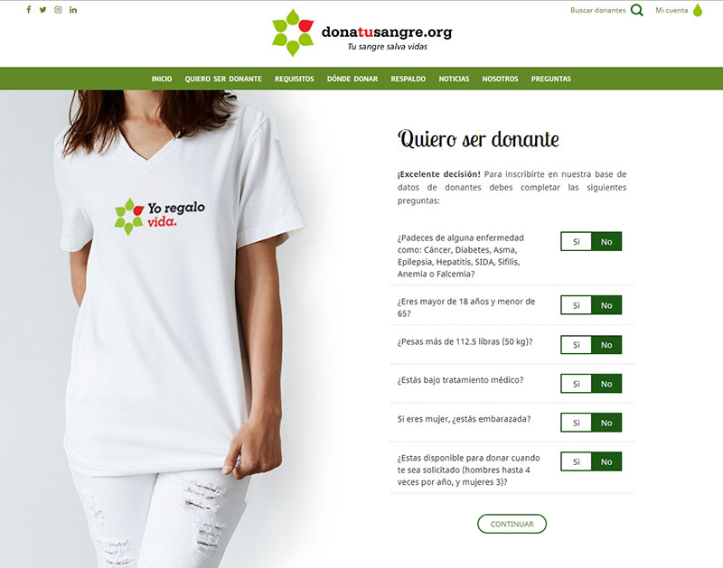 Screenshot de Donatusangre.org