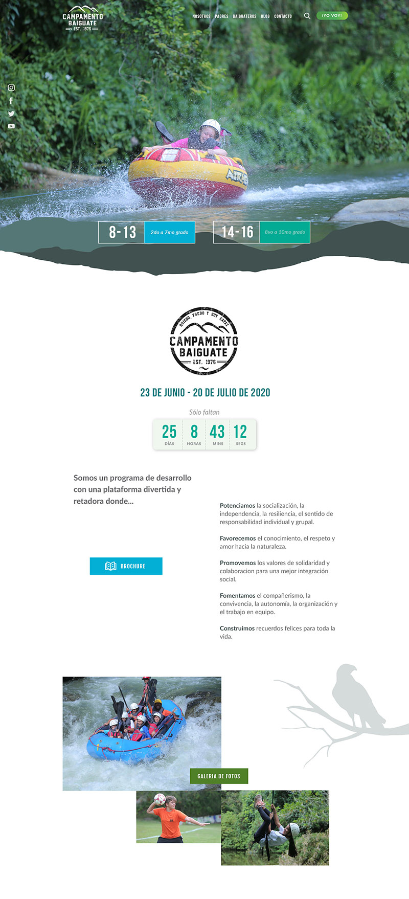 Diseño de website Campamento Baiguate