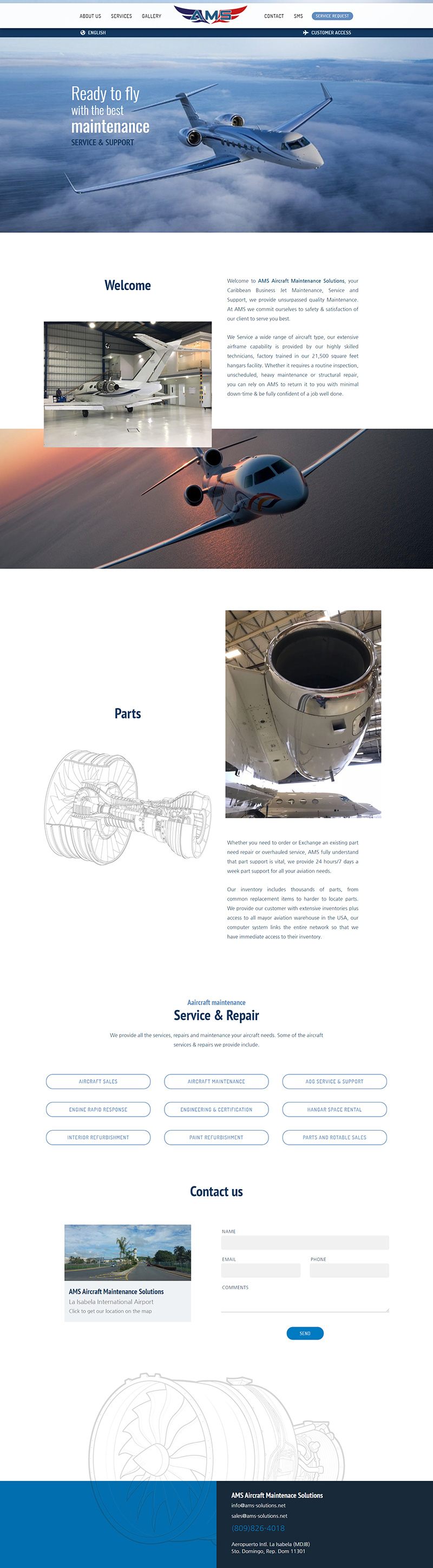 AMS Aircraft-Diseño de website