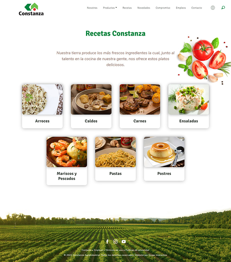 Website Constanza Agroindustrial - por Grupo Interactivo