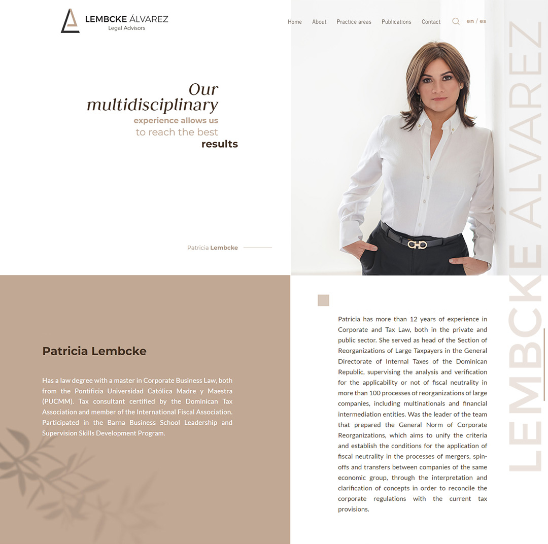 Website Lembcke Álvarez: Legal Advisors