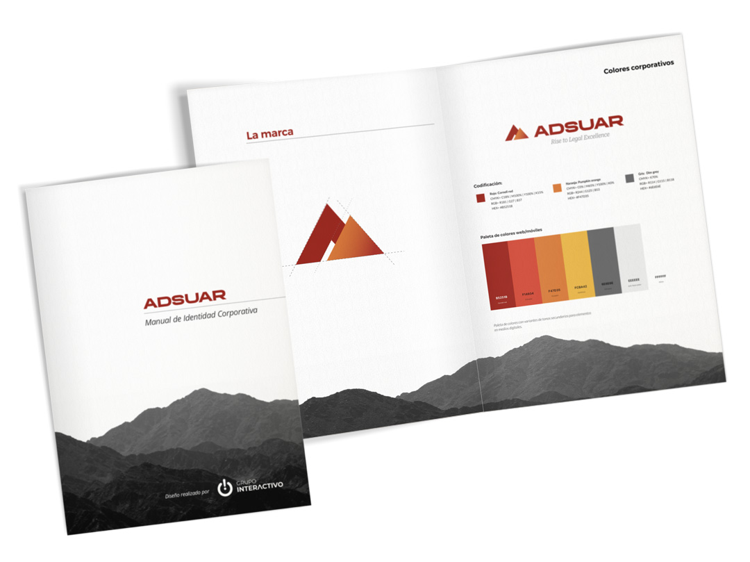Diseño de identidad corporativa para ADSUAR diseñado por Grupo Interactivo