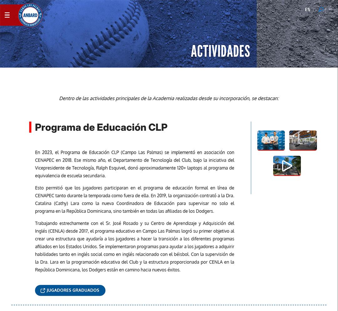 Academia Nacional de Béisbol Amateur de la República Dominicana (ANBARD) - Dodgers