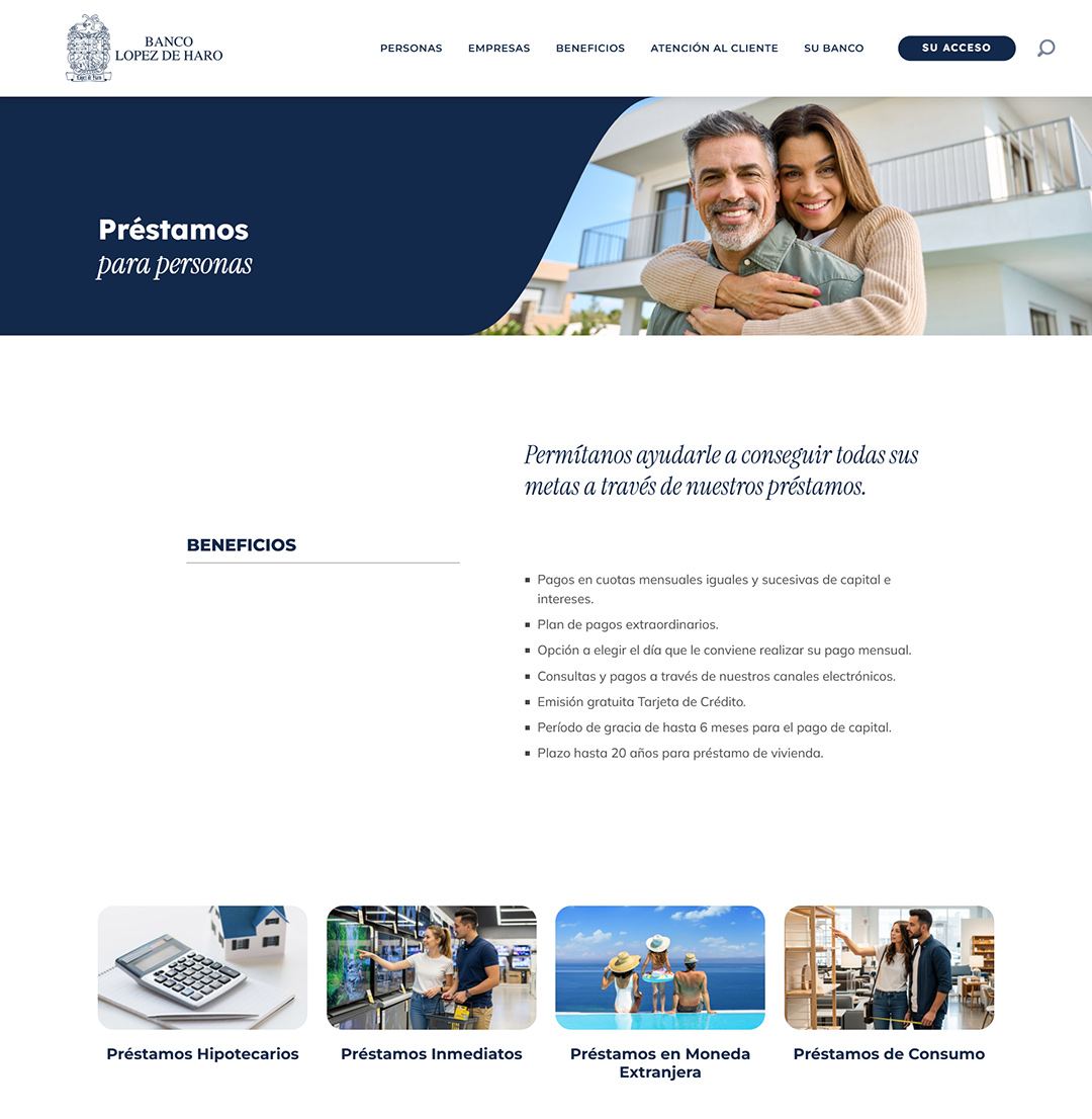 Banco López de Haro - Website diseñado por Grupo Interactivo